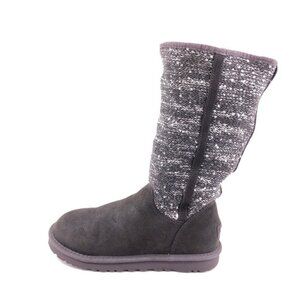 UGG Camaya Sequin Knit Suede Winter Boots 8